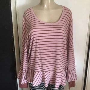 L/XL) Striped Blouse!!